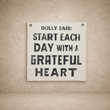 Dolly Said Hand-Painted Wall Tarp