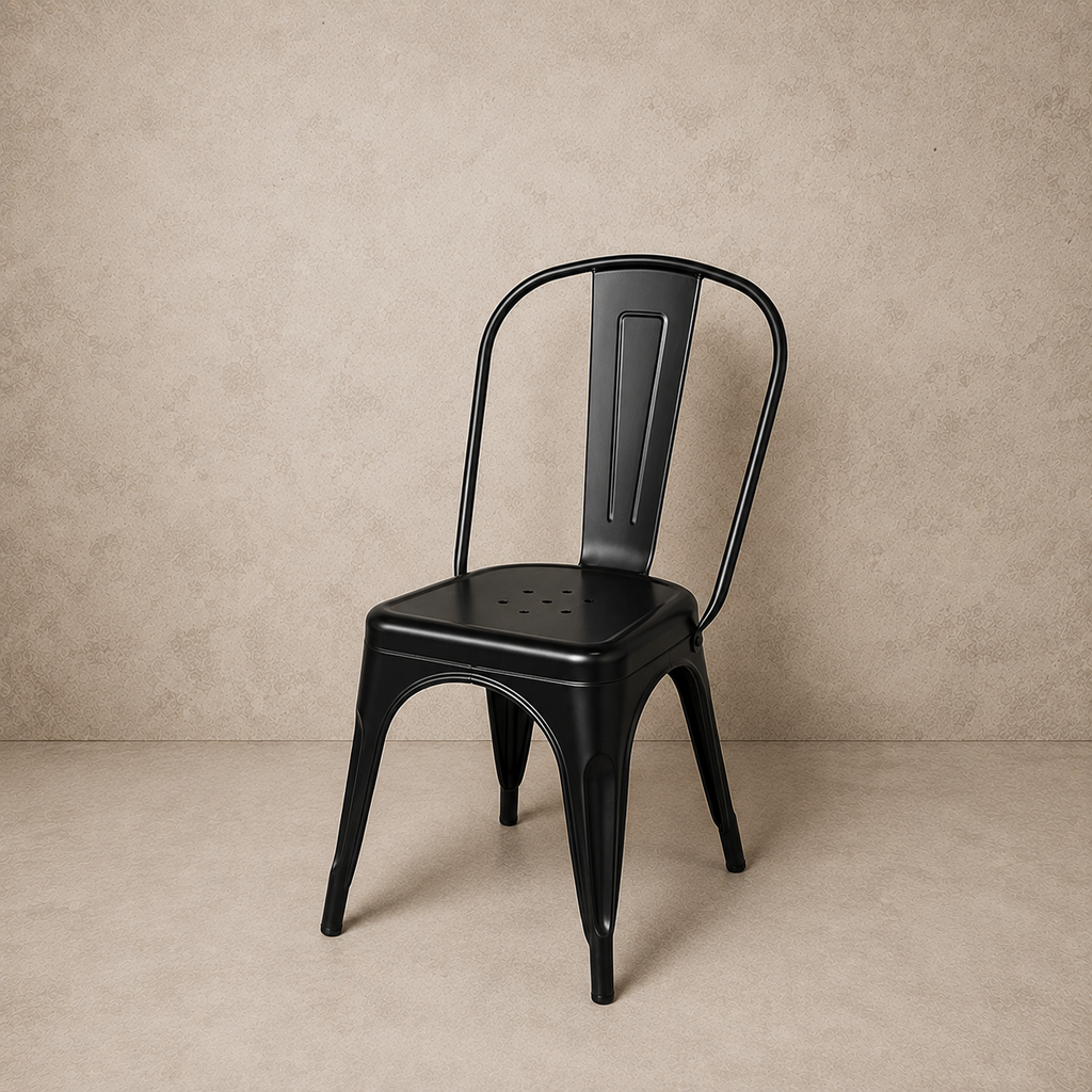 Industrial Black Metal Chair