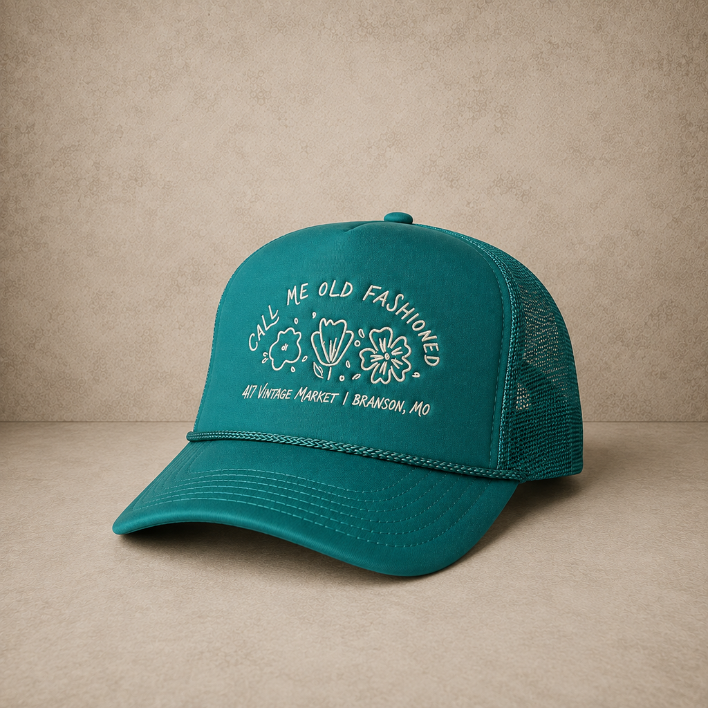 Call Me Old Fashioned Embroidered Trucker Hat
