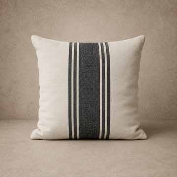 Cream Pillow w/ Black Stripe