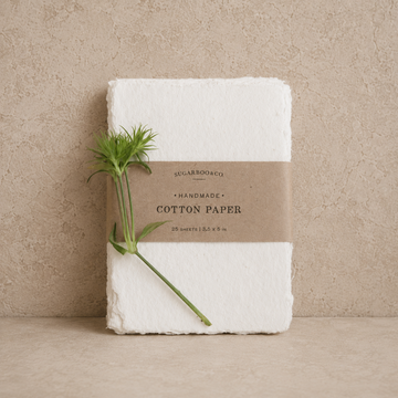 Cream Handmade Cotton Paper Bundle - 3.5x5"