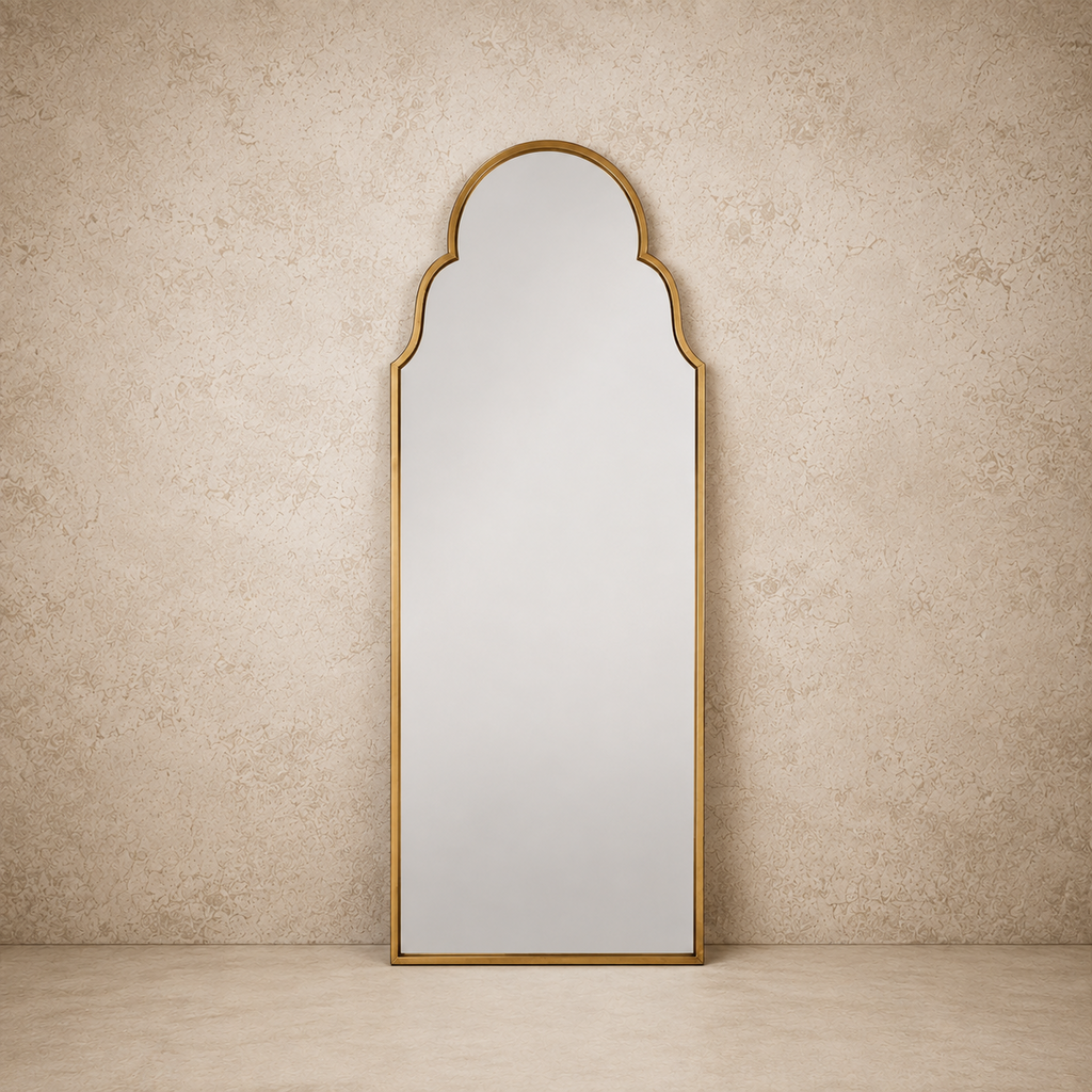 Arched Brass Mirror