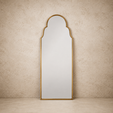 Arched Brass Mirror