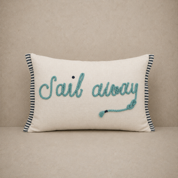 Nautical "Sail Away" Lumbar Pillow