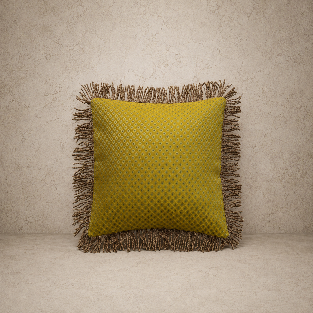 Woven Pillow + Bullion Fringe - 18"