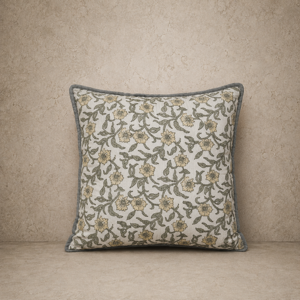 Sage & Yellow Primrose Pillow