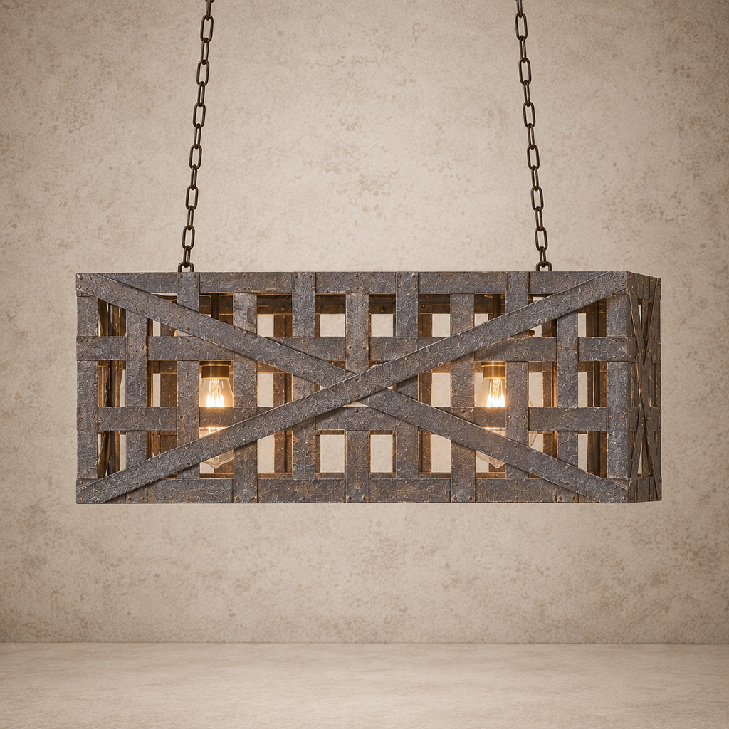 Aged Tobacco Basket Light Fixture