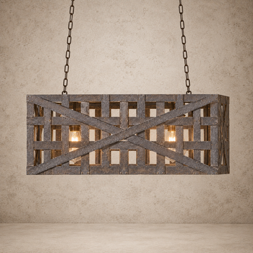 Aged Tobacco Basket Light Fixture