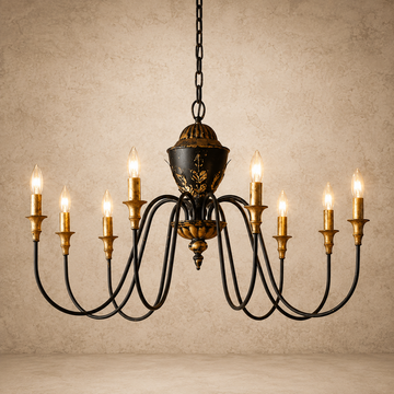 Black + Gold Monticello Chandelier