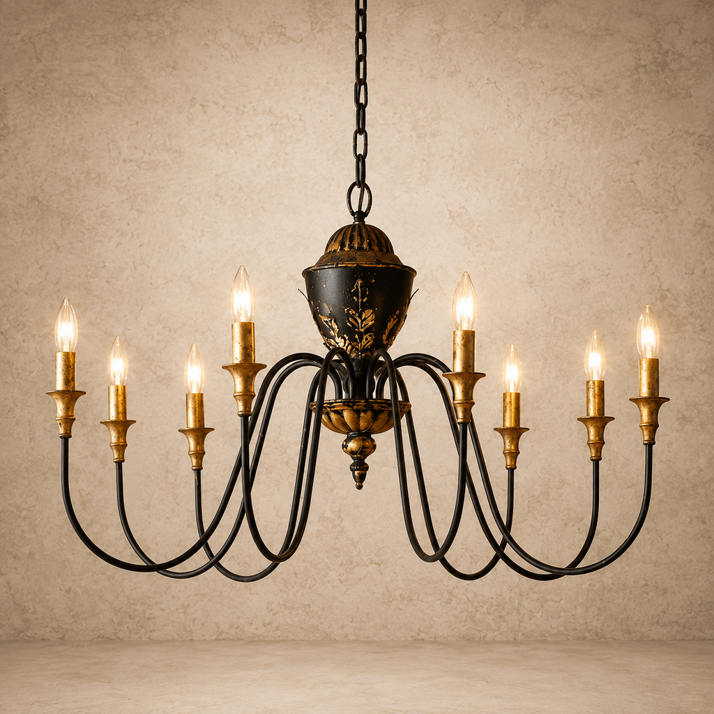 Black + Gold Monticello Chandelier