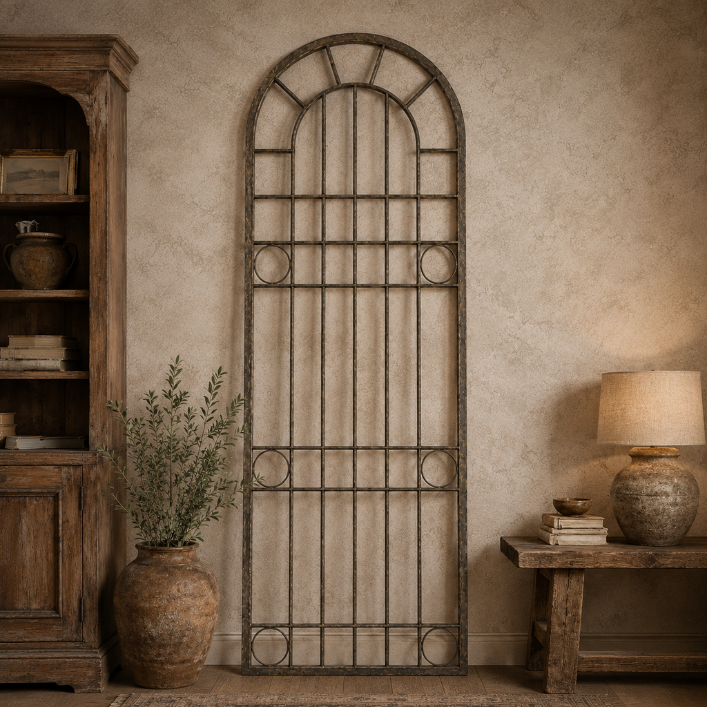Authentic European Iron Window (122"H x 38"W)