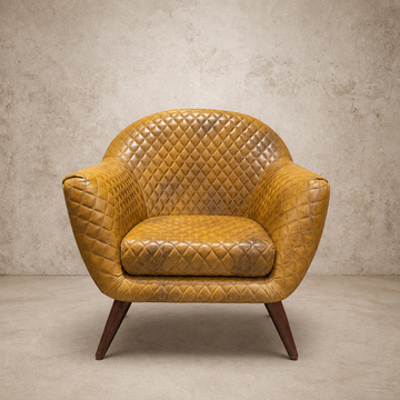 Mustard Quilted Leather Chair