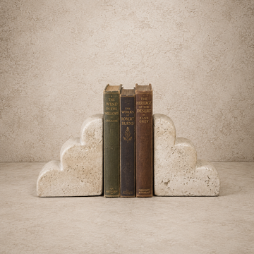 Scallop Edge Cement Bookends- Set
