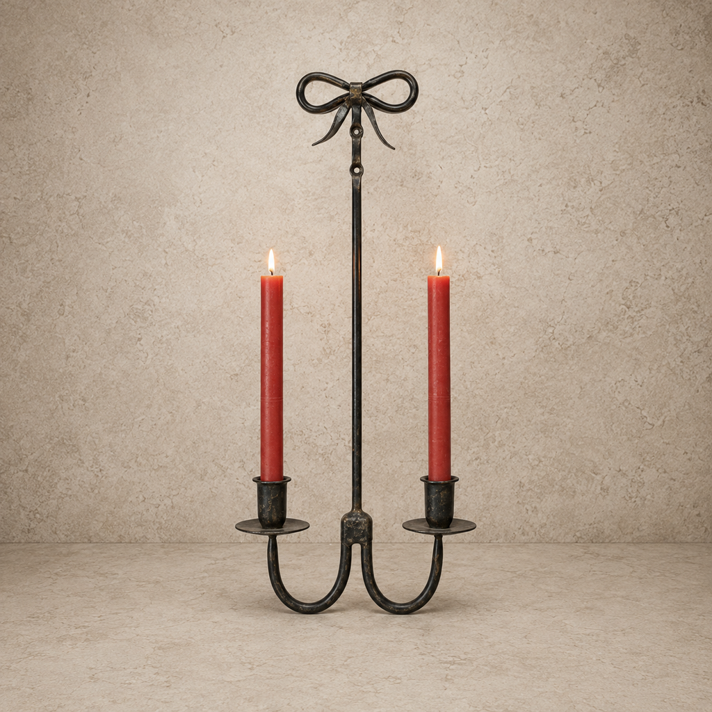 Metal Bow Wall Candle Holder