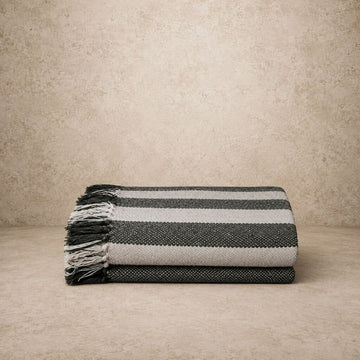Natural & Green Recycled Cotton Striped Throw