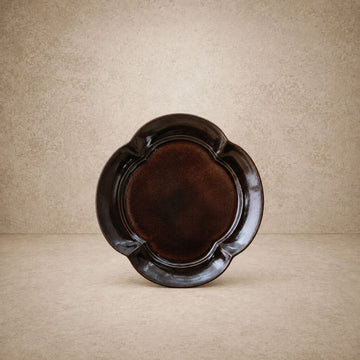 Elegant Scalloped Brown Plate
