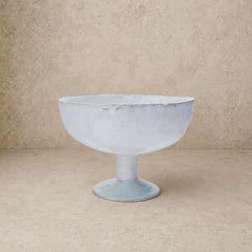 White Footed Crackle Glaze Bowl