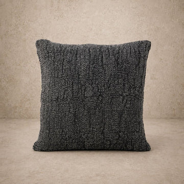 Black Silk & Woven Cotton Pillow