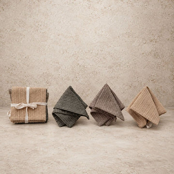 Stonewashed Cotton Striped Dish Cloth- Set of 3