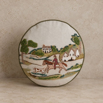 Round Countryside Pillow w Partnered Back