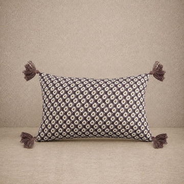 Colorful Print Lumbar Pillow + French Knots