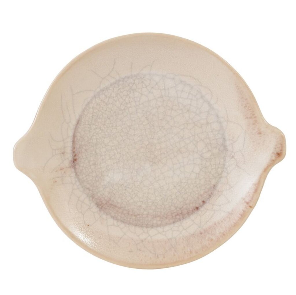 Cream & Plum Stoneware Plate + Handles