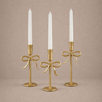 Gold Bow Taper Holder