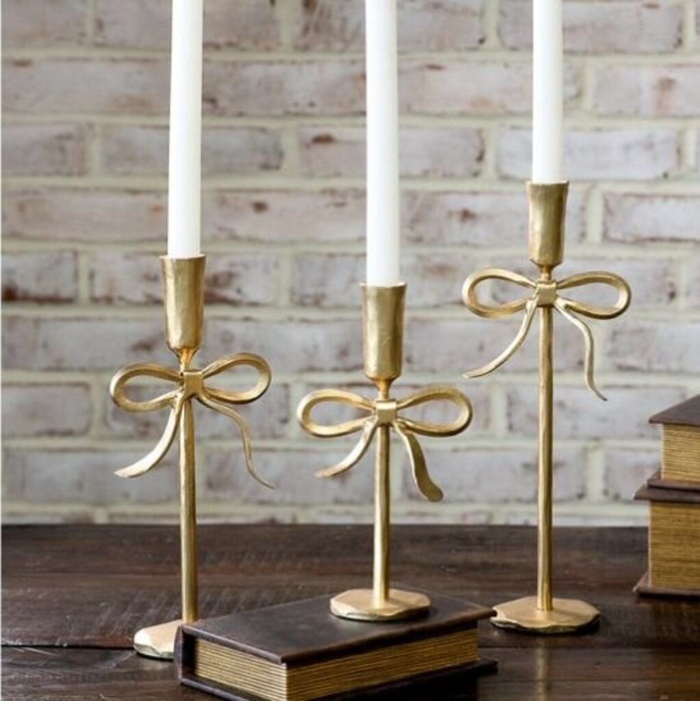 Gold Bow Taper Holder