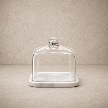 Glass Cheese Dome w/ Marble Base