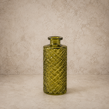 Olive Green Diamond Pattern Bud Vase