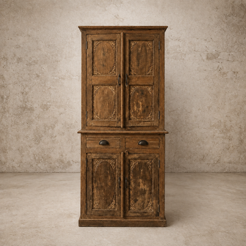 2 Drawer /4 Door Hutch Cabinet