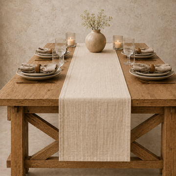 Tan Doubled Weave Table Runner