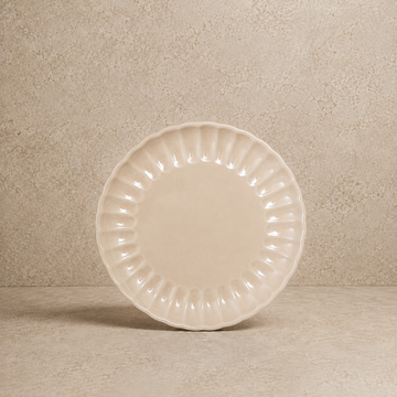 Beautiful Fluted Stoneware Plate - Cream