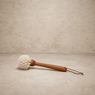 Beech Wood Dish Brush + Leather Tie