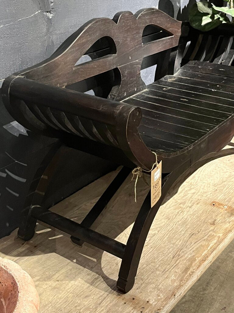 Beautiful Black Wood Bench