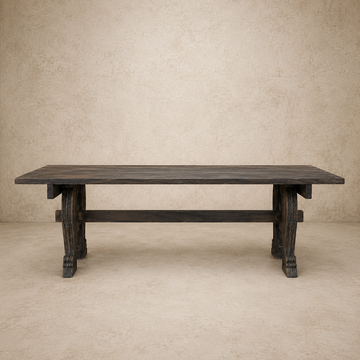 Dark Wood Carved Dining Table