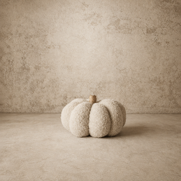9" Beige Teddy Cloth Pumpkin