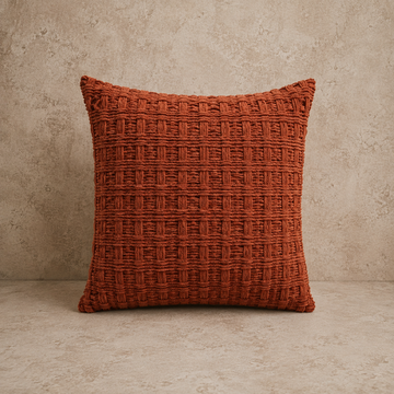 Rust Chenille Waffle Weave Pillow