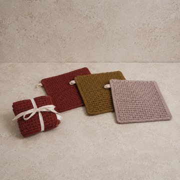 Pumpkin & Spice Cotton Knit Dish Cloth Set