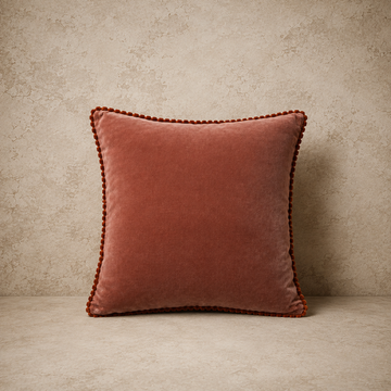 Bohemian Apricot Color Velvet Pillow