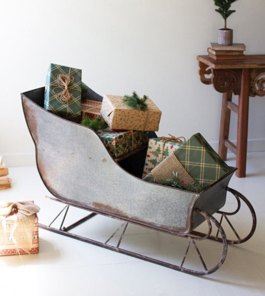Rustic Metal Christmas Sleigh