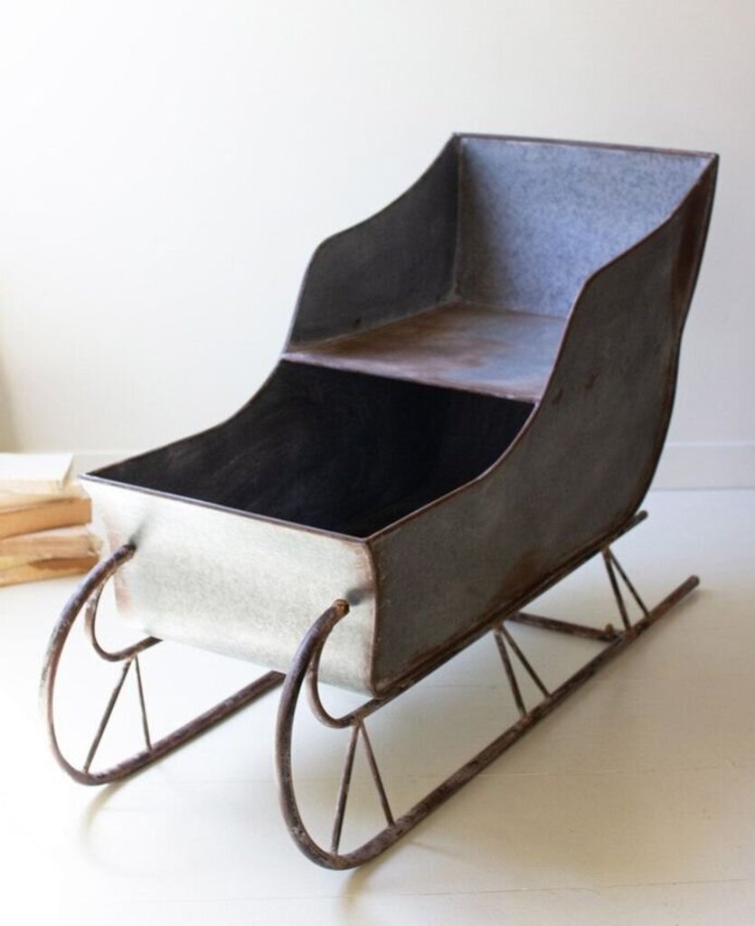 Rustic Metal Christmas Sleigh