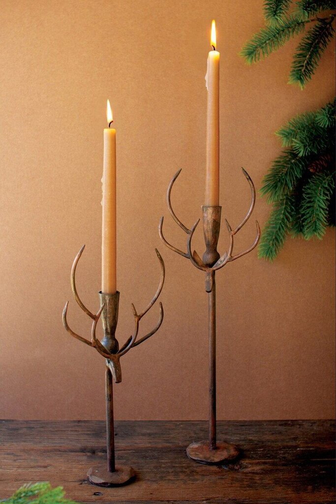 Forged Rustic Iron Deer Candle Holder