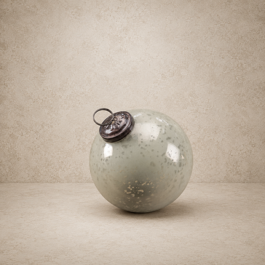 White Kugel Ornament - 4"