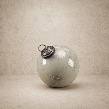 White Kugel Ornament - 4"