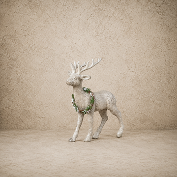 Standing Deer Figurine + Wreath