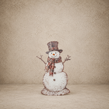 Plaid Snowman Metal Display Board