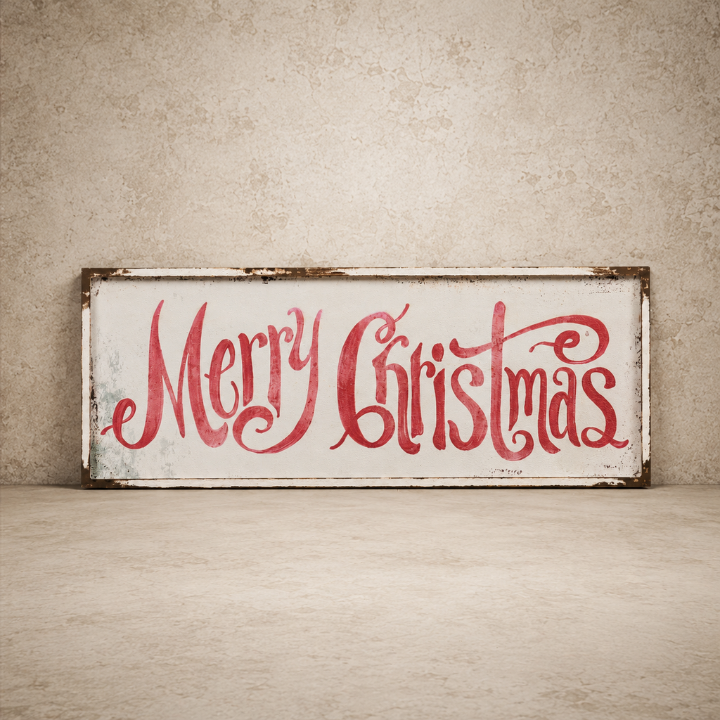 Script Merry Christmas Sign