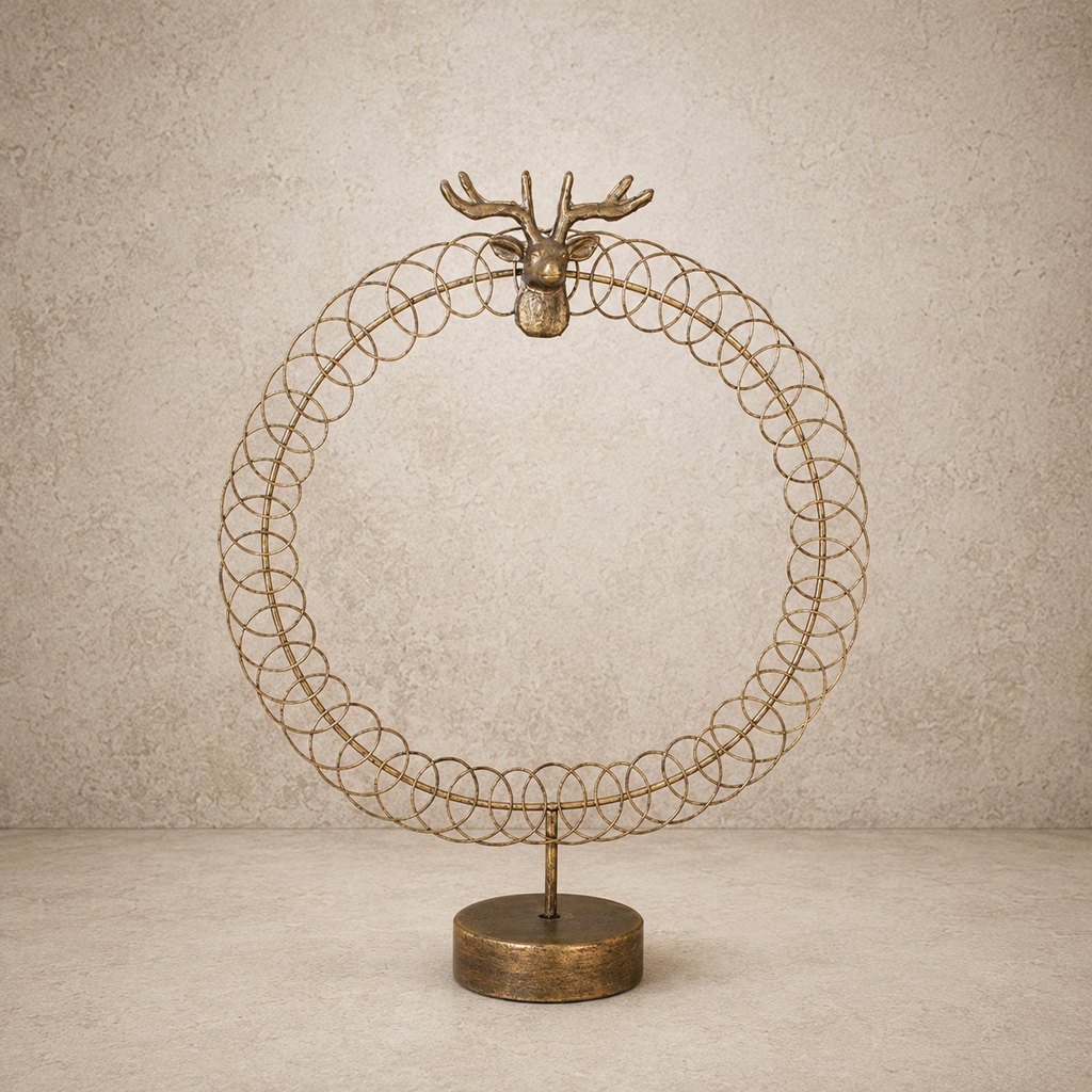 Round Wire Christmas Card Holder