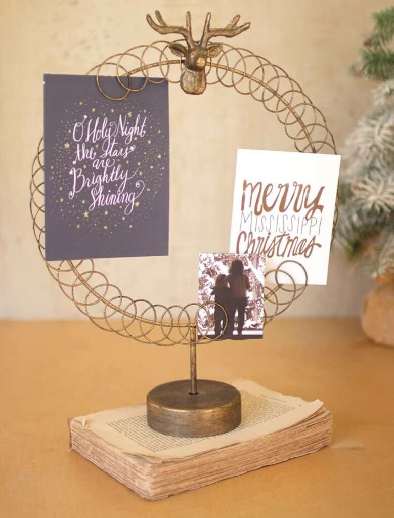 Round Wire Christmas Card Holder
